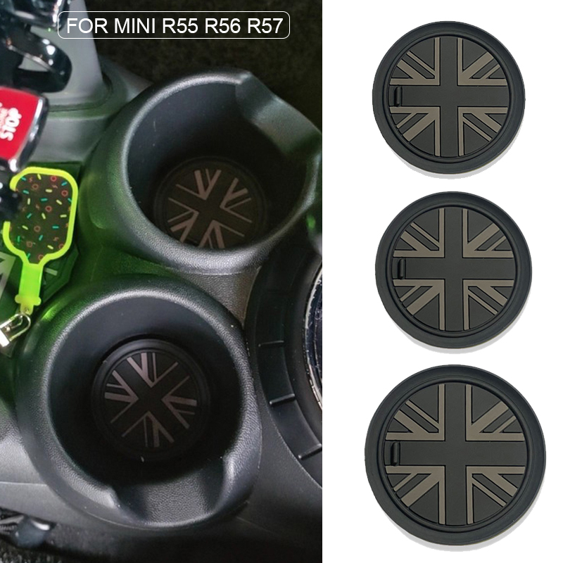 3pcs Car Cup Holder Coaster Silicone Cup Holder Insert Non-Slip Mat Pad for Mini Cooper Clubman Countryman R55 R56 R57
