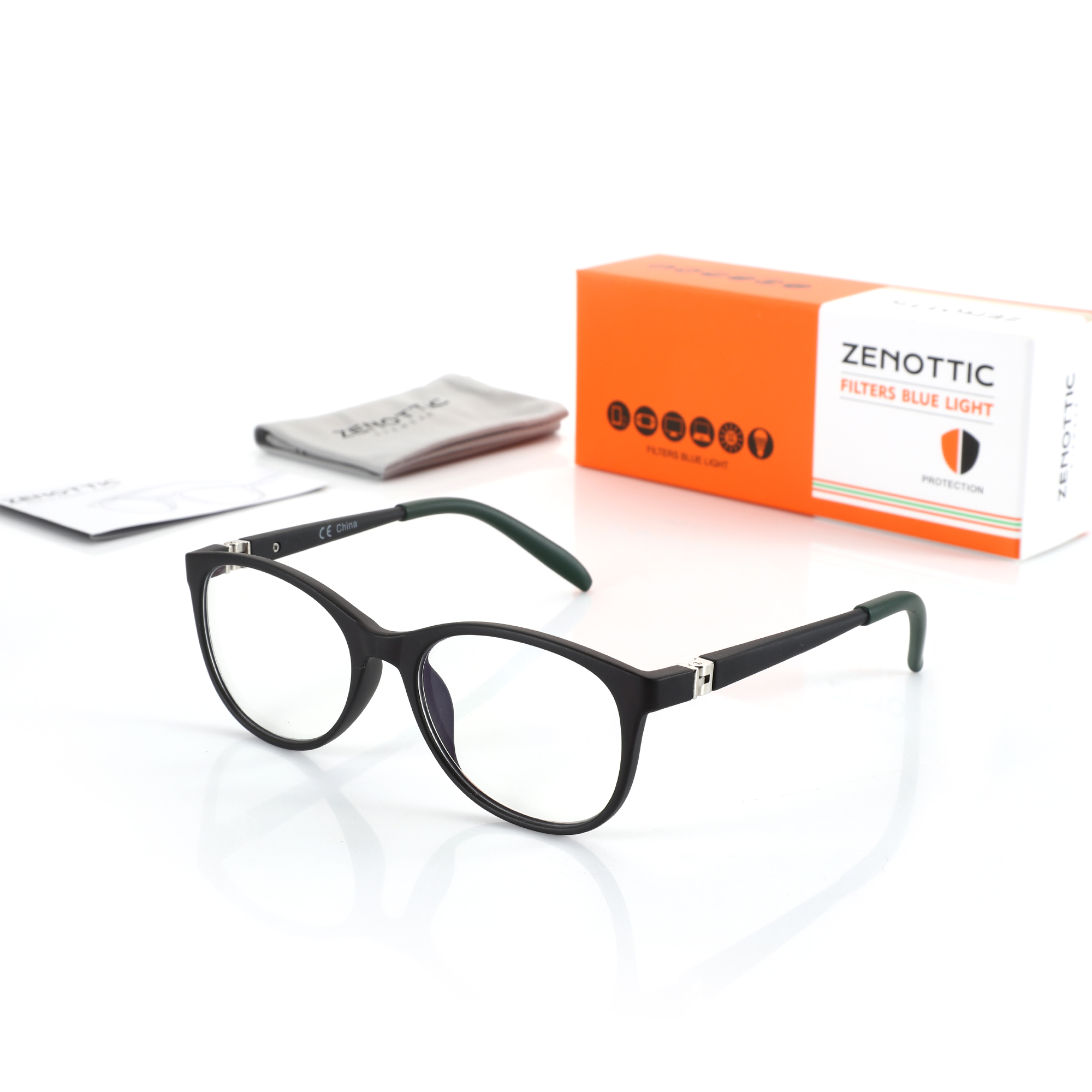 ZENOTTIC Moda Niños Anti Luz Azul Gafas para Niños TR90 Marco Óptico Anteojos de Computadora 520006 B B B