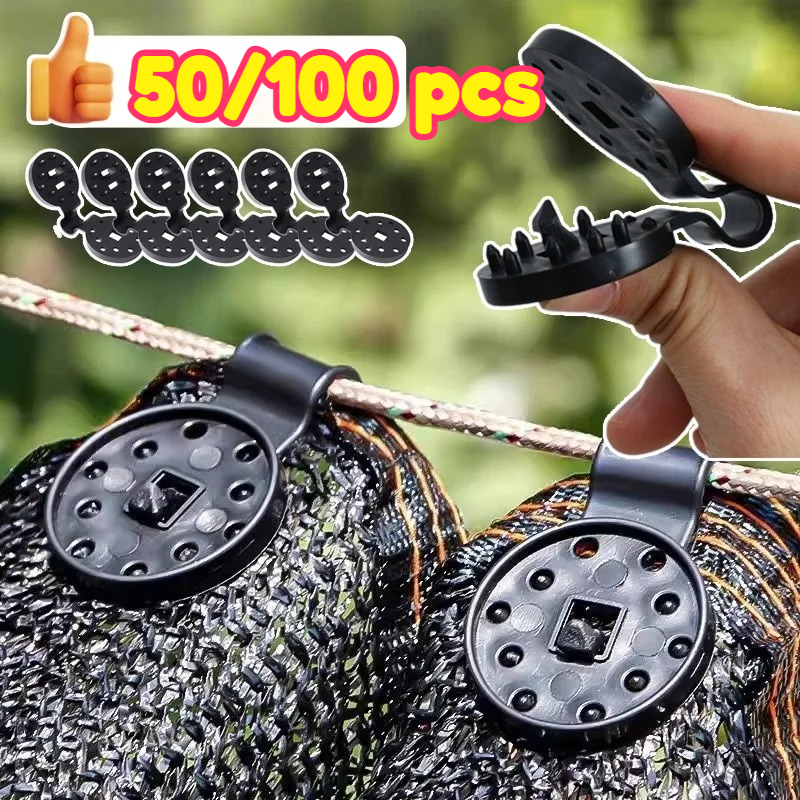 50 Peças de Clipes Plásticos de Fixação Reforçados para Tela de Sombreamento de Estufa, Lona e Tecido de Cerca para Jardim
