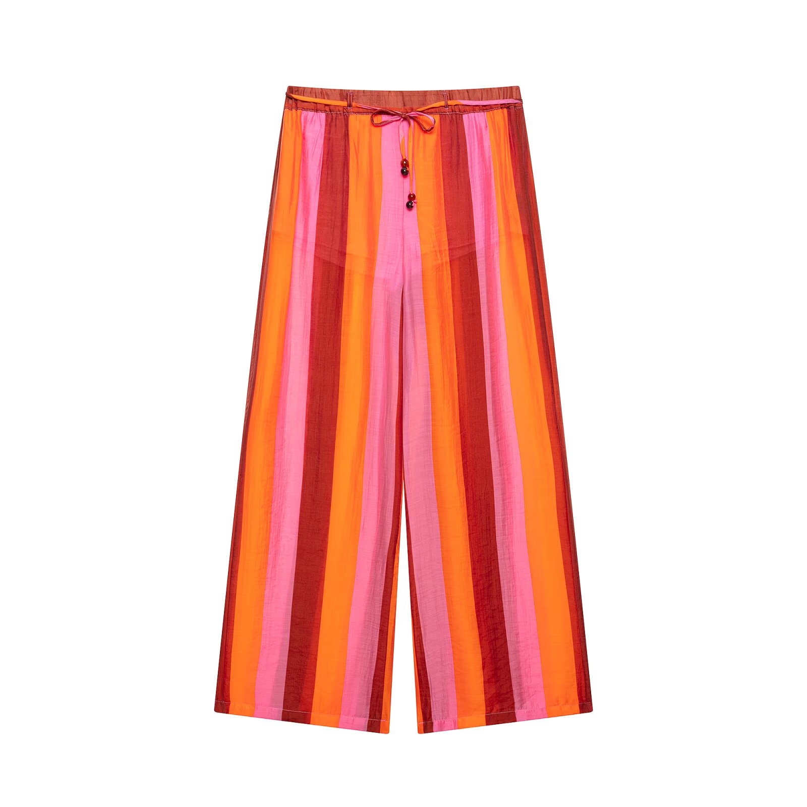 Willshela, pantalones de pierna ancha con cordón a rayas a la moda para mujer, pantalones Vintage de cintura alta elástica de longitud completa, pantalones elegantes para mujer