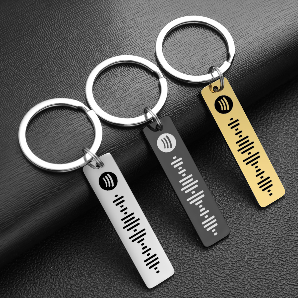 Personalisierte Spotify-Code-Schlüsselanhänger, individuelle Musik-Schlüsselanhänger, scannbare Liedname, Schlüsselanhänger, Ketten, Geschenk für Auto, Paar, P040