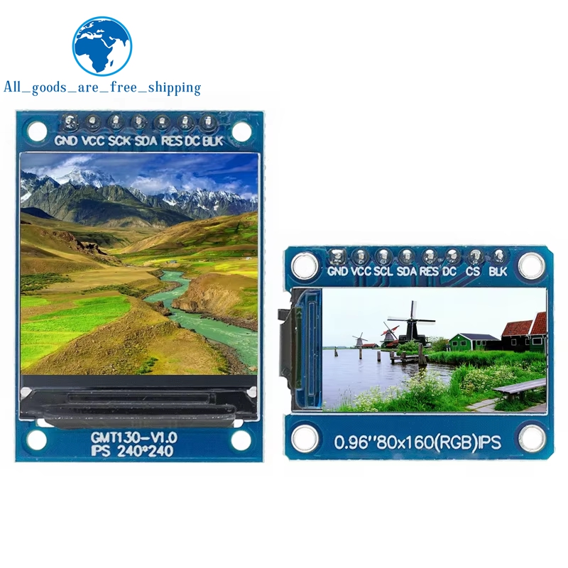 1/3 шт. TFT-дисплей 0,96/1,3-дюймовый IPS 8P/7P SPI HD 65K полноцветный ЖК-модуль ST7735 Drive IC 80*160 (не OLED) для Arduino
