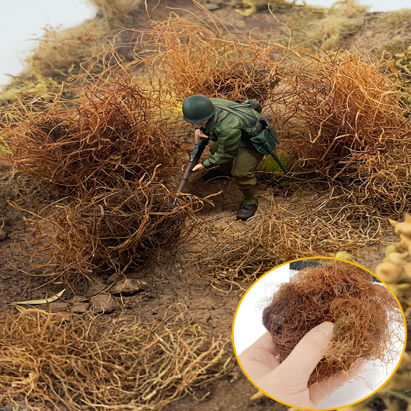50g diorama simulação grama diy modelo fazendo ho n cena militar modelo material deserto ruínas erva daninha feno rrass raízes paisagem