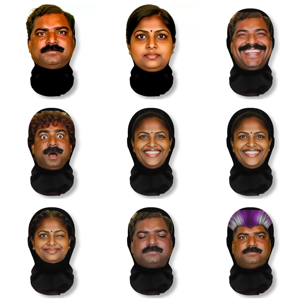 Funny Indian Facial Expression Spoof Abstract Humorous Mask Novelty Live Streaming Outdoor Prop Cosplay Costume Accessories