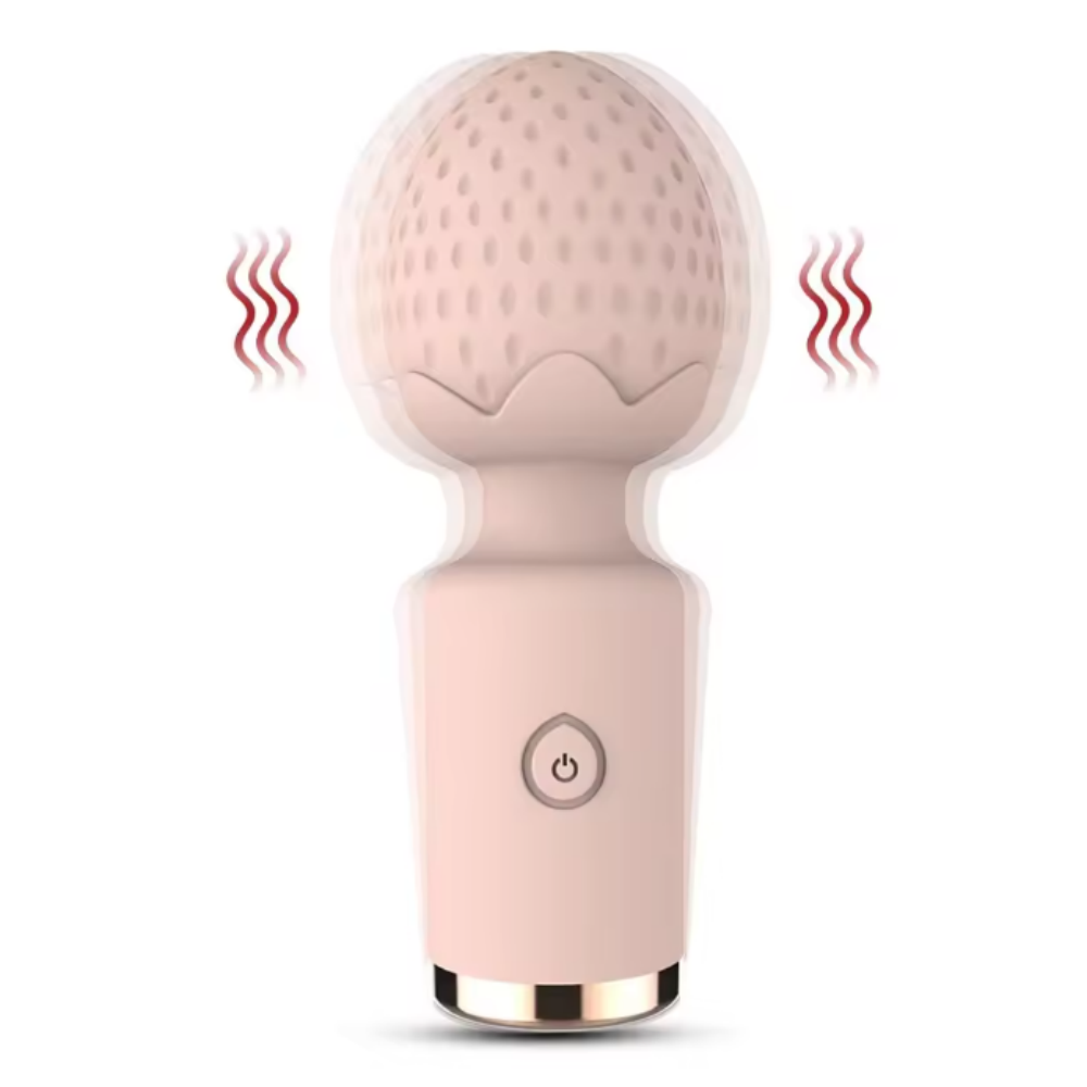 Mini Vibrador de Clítoris y Punto G con Forma de Fresa, 10 Modos de Vibración, Juguete Sexual para Mujeres