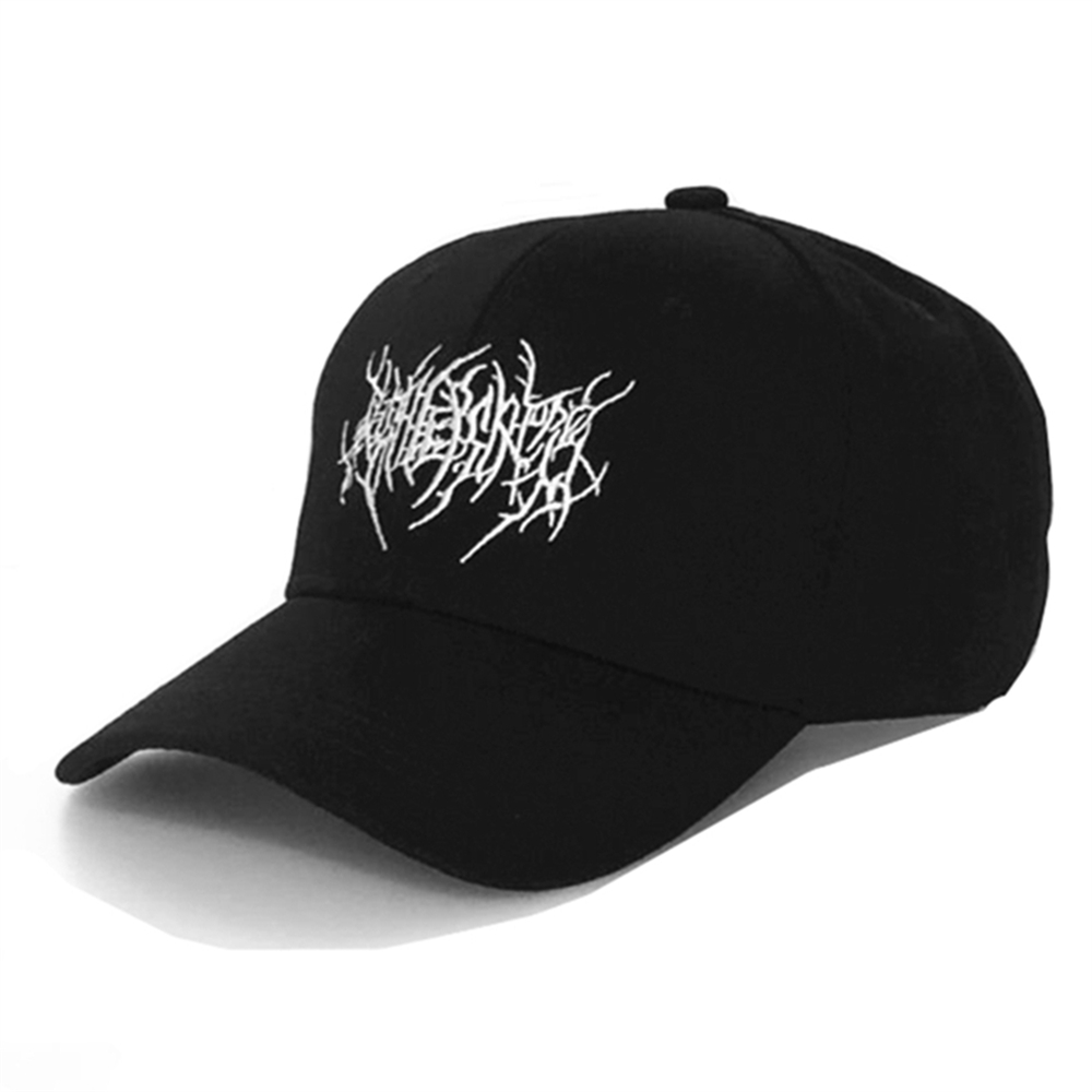 Topi Bisbol Bordir Gotik Jalan Punk Frauen Topi Olahraga Hitam Murni Dapat Disesuaikan Katun Pria Topi Ayah Hip Hop Wanita Baru