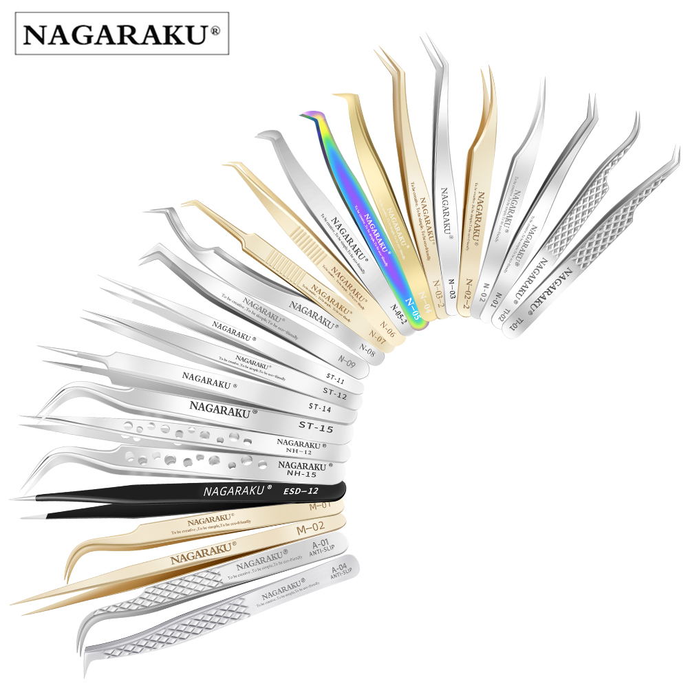 NAGARAKU wimperverlenging pincet make-up roestvrijstalen wimper 3D nauwkeurige clip