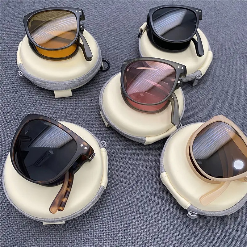 Gafas de Sol Plegables con Marco Cuadrado para Hombre y Mujer, Gafas de Sol Plegables para Conducir, Gafas de Sol para Exteriores