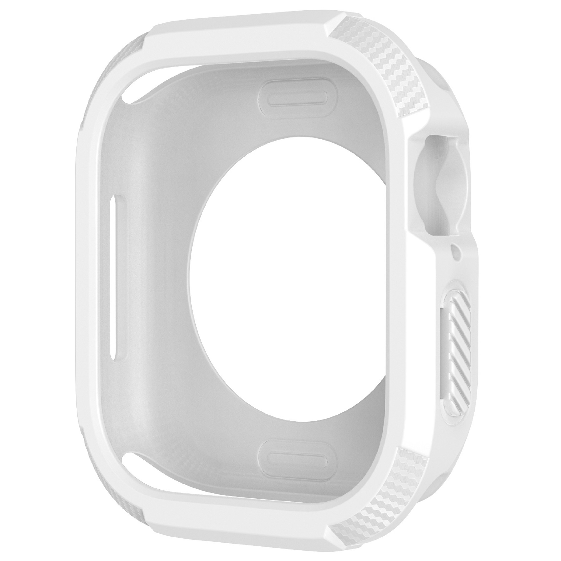 Untuk Apple Watch Seri 10 46mm Penutup Pelindung Casing Jam Tangan TPU Kasar - Putih