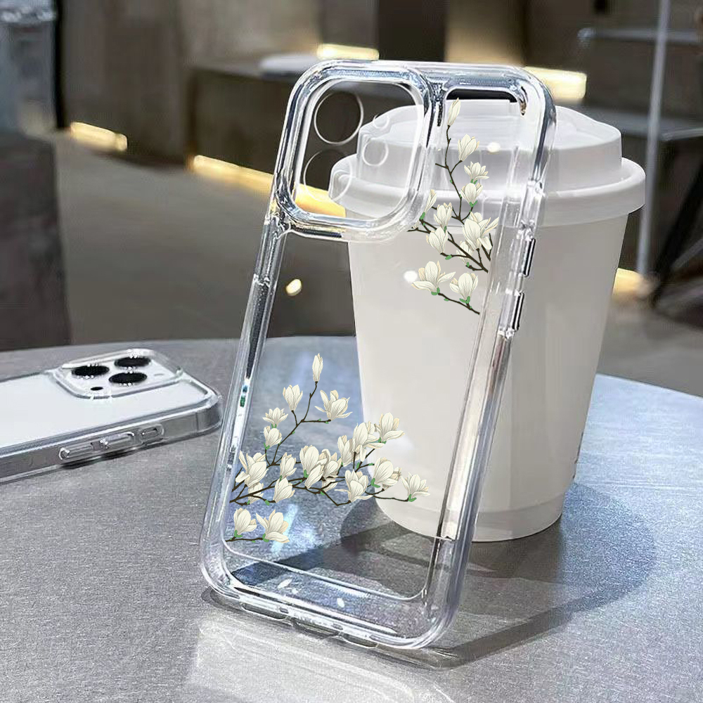 Miękkie, przezroczyste etui Flower Plants dla Xiaomi Mi 13 13T 12 11 Lite Mi 12T 14T Pro Case dla Poco M6 F5 X6 X5 F6 Pro Shockproof Cover