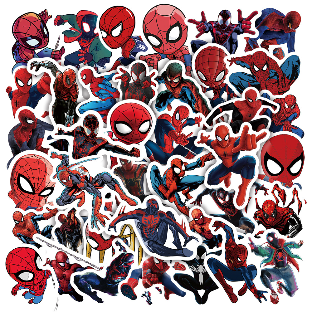 10/30/50 Uds. Pegatinas de Anime de Spiderman de la película de Disney monopatín nevera guitarra portátil motocicleta viaje juguete clásico pegatina genial