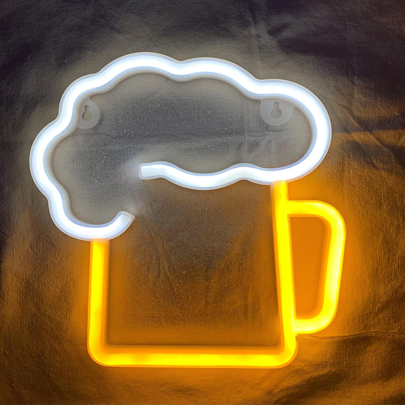 Letrero de cerveza de neón adecuado para letrero brillante con batería y alimentado por USB, regalo para marido, letrero de neón de cerveza LED