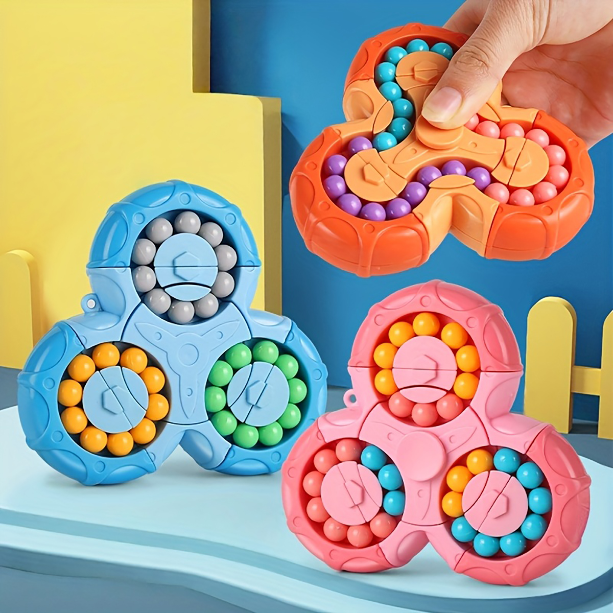Six-sided Rotating Magical Bean Cube Fingertip Toy Brain Teaser Game Educational Stress Relief children's toy gift