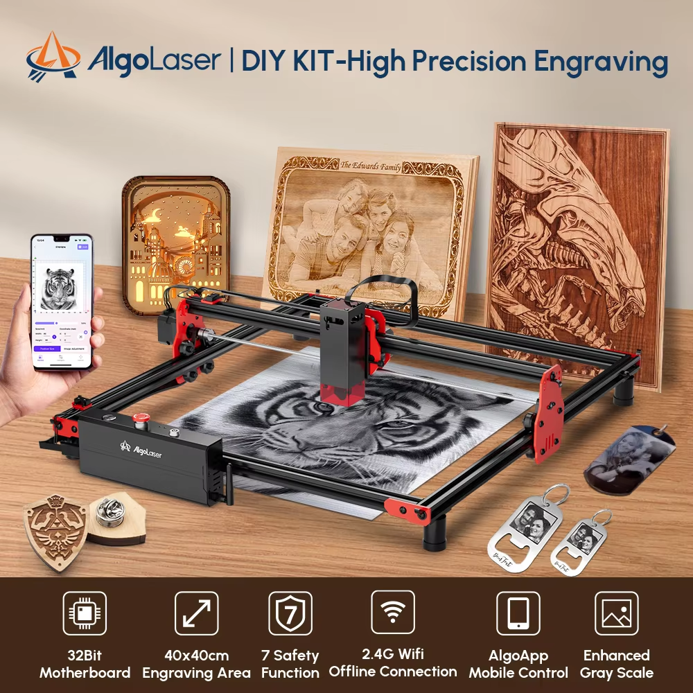Algolaser Desktop Laser Graveur Cutter Für Anfänger 12000mm/min CNC DIY KIT Telefon Verbinden Holzbearbeitung Metall Gravur Maschine