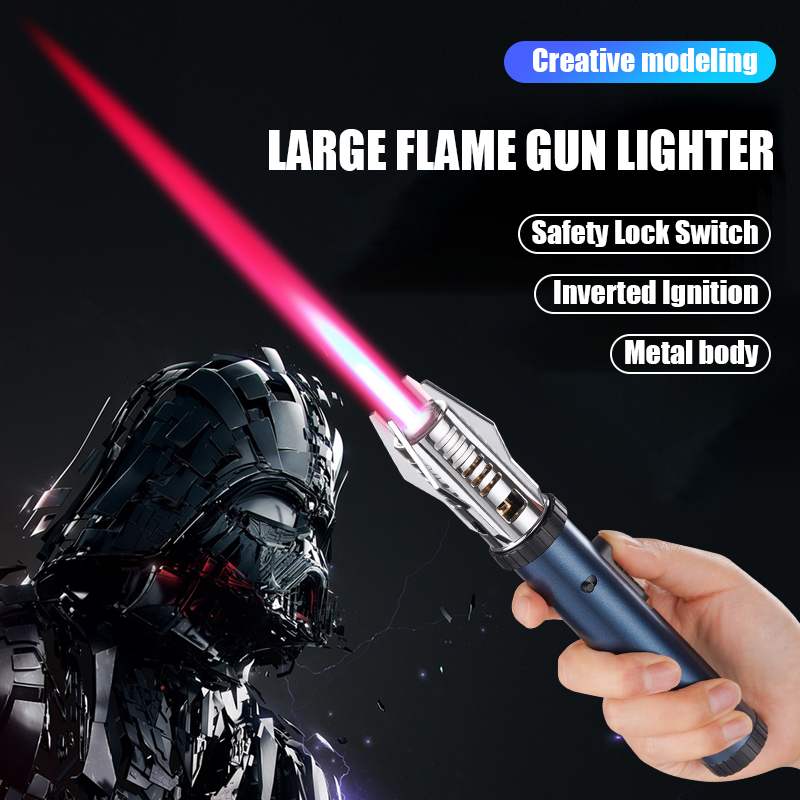 Nueva Pistola de Soldadura por Spray Gas Butano 360 °   Utilice una herramienta de cigarros para barbacoa, encendedor de chorro de soplete de turbina a prueba de viento para exteriores de Metal