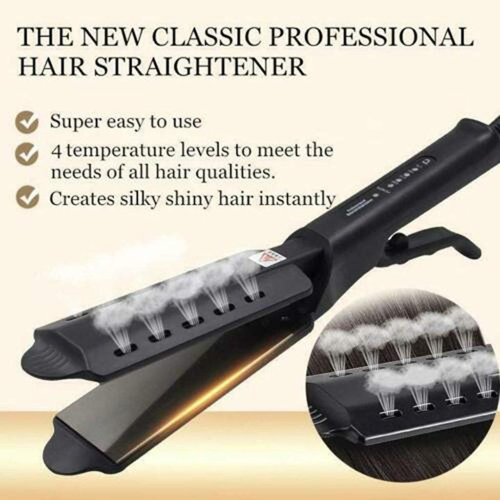 Dupla utilização cabelo alisamento tala, ondulação e alisamento, temperatura constante, 4 engrenagens, portátil Air Bangs