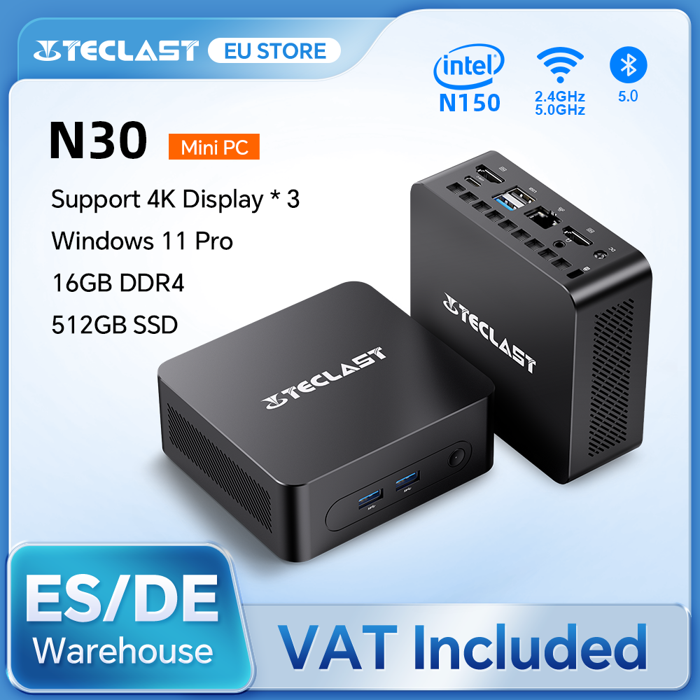 Teclast N30 Mini Pc Windows 11 Pro Intel N150 16Gb Ddr4 512Gb Ssd Desktop Computer Usb3.2 Ondersteuning 4K Display 2Xhdmi 250G Wifi 5