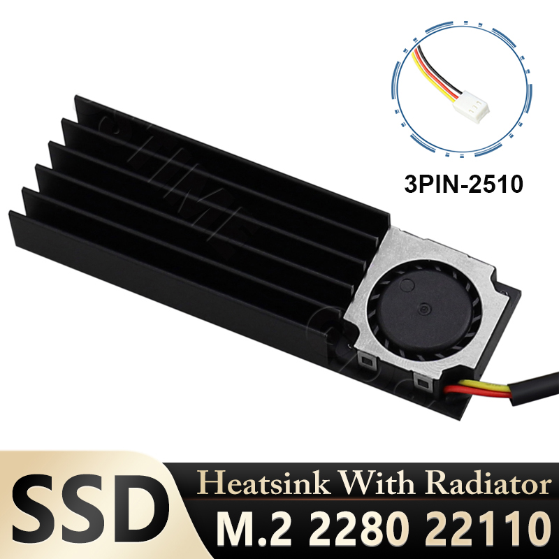 Gdstime SSD M.2 Radiator 2280 22110 Solid State Hard Disk Radiator Panas 12V Kipas Pendingin dengan Heat Sink untuk M2 NVME SATA PCIE SSD