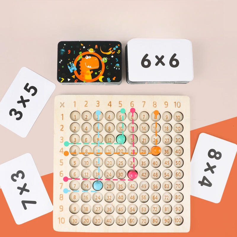 Montessori pädagogisches Holzspielzeug für Kinder, Baby, Mathe-Spielzeug, 99, Multiplikationstabelle, Mathematik, Arithmetik, Lehrmittel für Kinder, Geschenke