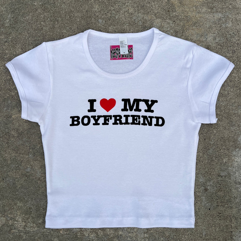 Y2k krótki Top casualowa Harajuku z napisem koszulki z krótkim rękawem z nadrukiem Grunge Gothic Streetwear Top biała koszulka dla niemowląt torba Slim Top