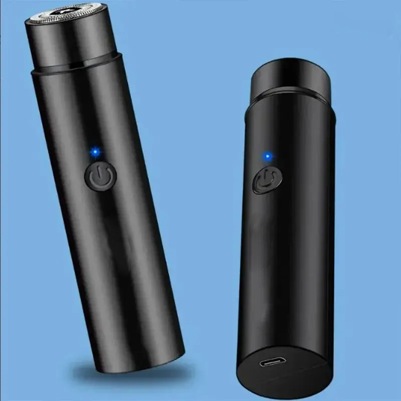 Maquinillas de afeitar para hombres, Mini Afeitadora eléctrica, modelos de carga USB, Afeitadora portátil, maquinilla de afeitar de larga duración, negra, sin piel, máquina de afeitar
