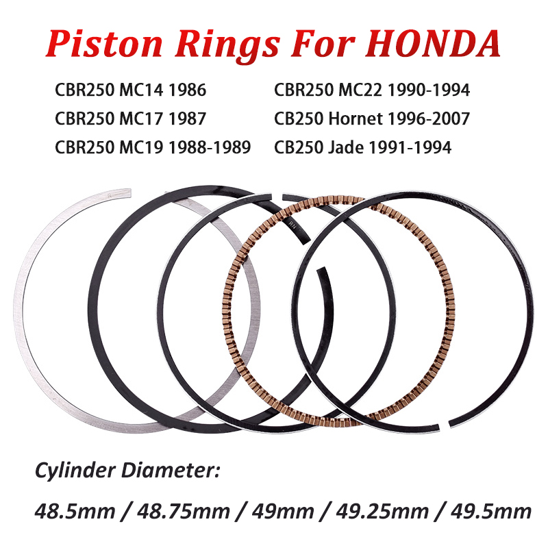 48.5mm 48.75mm 49mm 49.25mm 49.5mm Motorfiets Zuigerveer Voor HONDA CBR250 CBR 250 MC14 MC17 MC19 MC22 CB250 CB Hornet 1996-2007