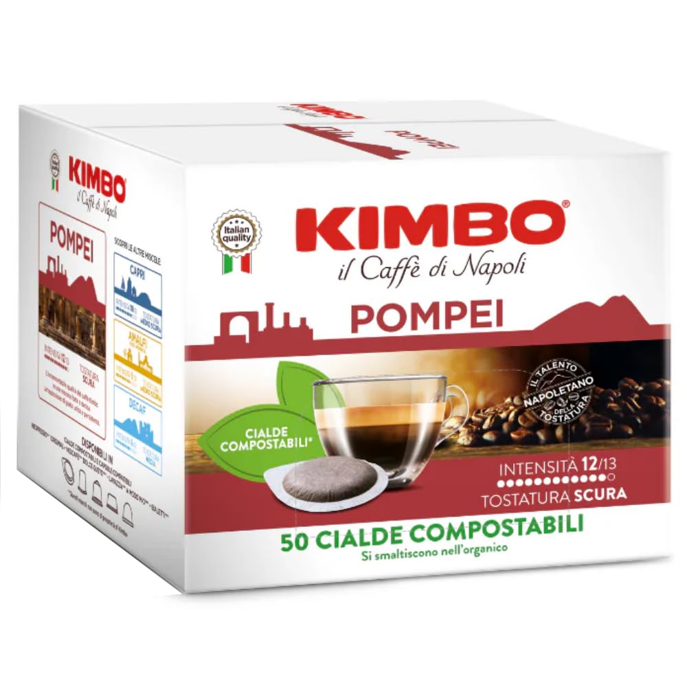 Cápsulas de Café Kimbo Pompei, Paquete de 50, Tostado Italiano, Compatible con el Sistema Nescafé Dolce Gusto