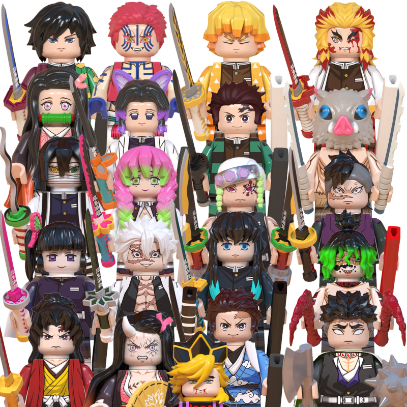 WM блоки 6116 6137 6138 Demon Slayer Tanjirou Nezuko Inosuke Zenitsu Giyuu Rengoku Uzui Tengen аниме кирпичи строительные блоки