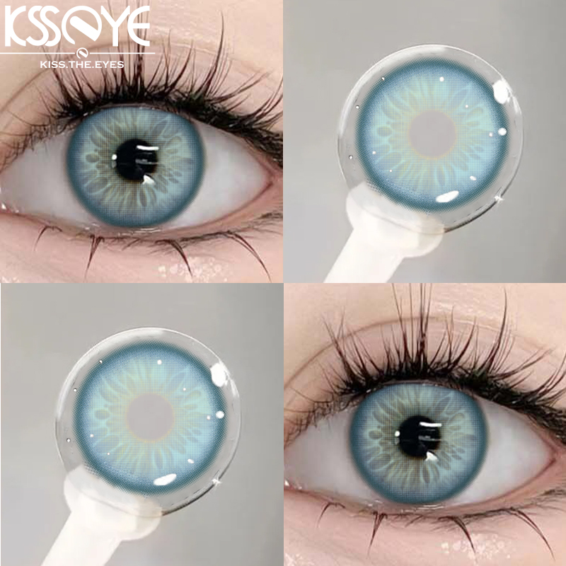 KSSEYE 2 uds nuevo producto lentes de contacto de Color grado de miopía-0,00 a-8,00 lentes azules, púrpuras y verdes lentes suaves EyeBeauty pupila ﻿