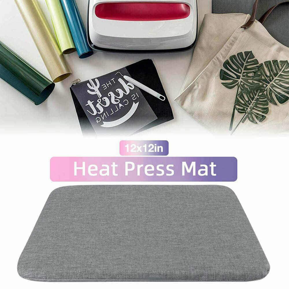 Tapis de protection résistant à la presse facile, 12 "x 7.8"/11.8 "x 11.8", pour Machines de presse à chaud coupées et projets à repasser HTV gris