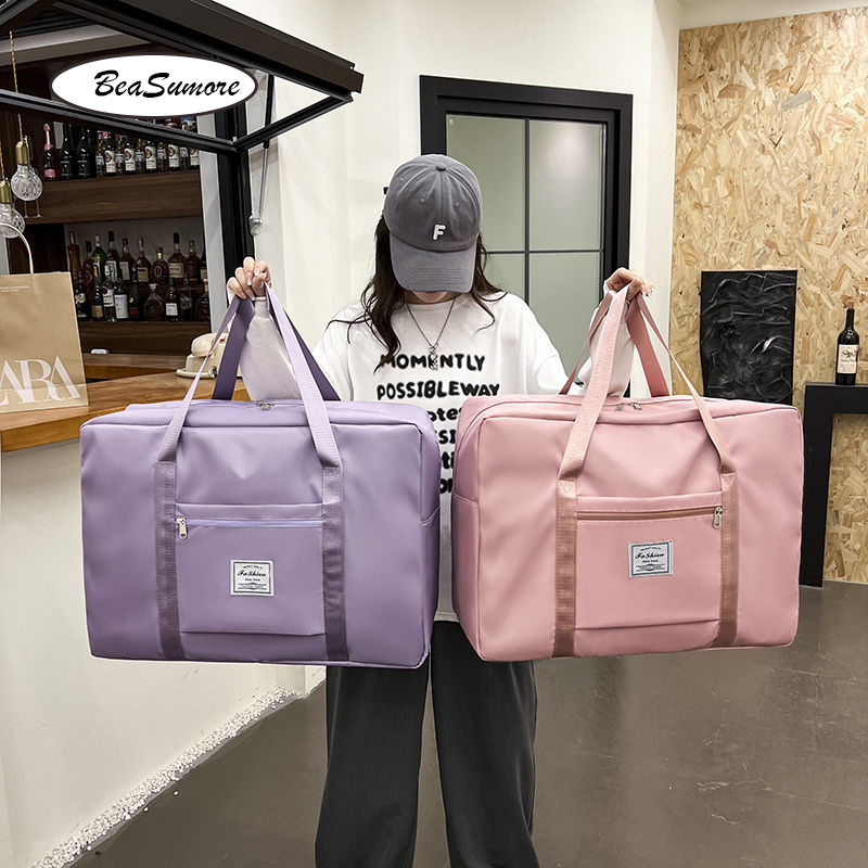 Grande capacidade dobrável sacos de viagem à prova dwaterproof água bagagem tote bolsa viagem duffle saco ginásio yoga armazenamento bolsa ombro para mulheres