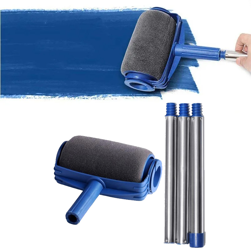 Multi funcional de alta qualidade lidar com rolo pintura conjunto alça plástico pintura rolo escova para decoração casa escritório