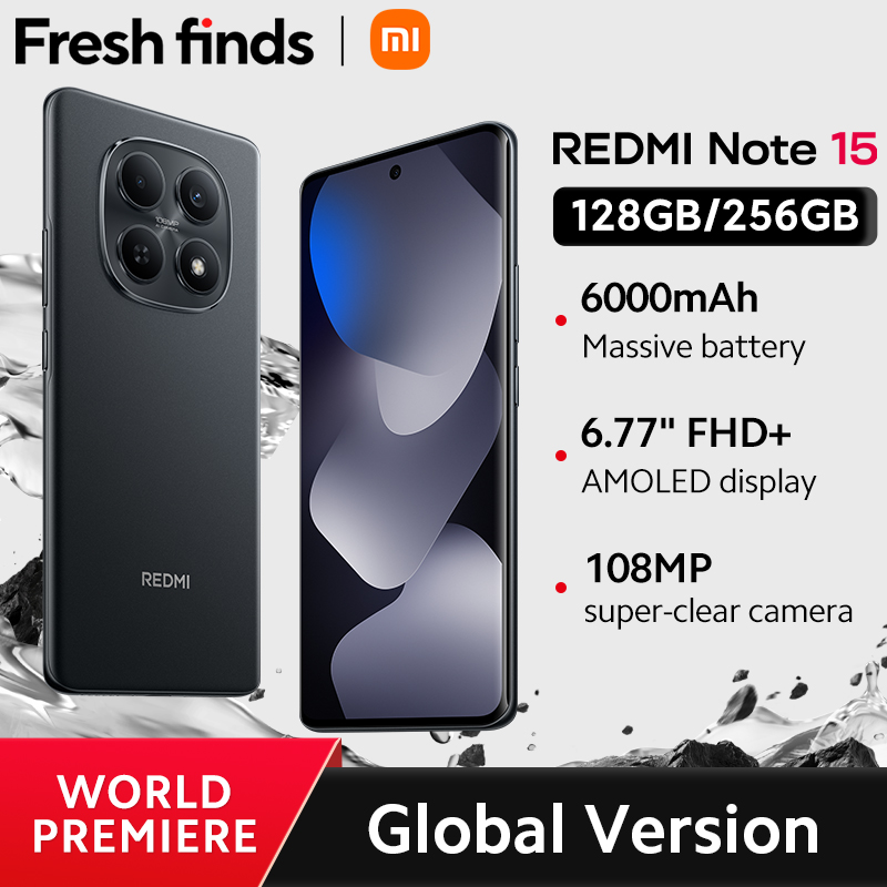 【World Premiere】Xiaomi Redmi Note 15 Global Version MTK Helio G100-Ultra 6.77" AMOLED display 108MP camera 6000mAh Smartphone