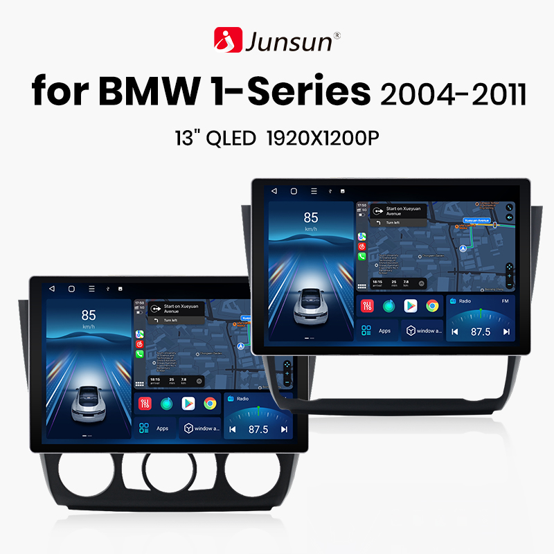 Junsun-Autoradio sans fil X7 MAX pour BMW, 13.1 pouces, 2K AI Voice, CarPlay, Android Auto, Série 1, E88, E82, E81, E87, 2004