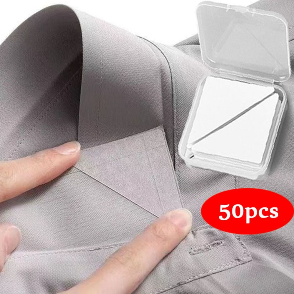 Auto-adesivo Collar Styling Tape para Homens e Mulheres, Neck Protector Pads, Shirt Collar Support Pads, não aquece, 50pcs