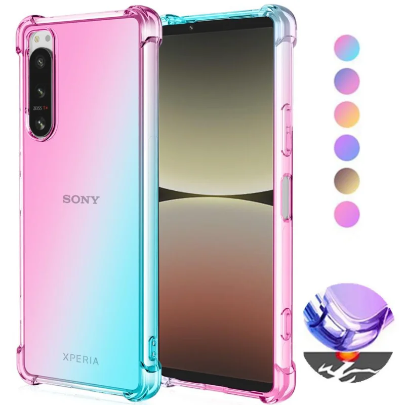 Schokbestendig Gradiënt Airbag TPU Case voor Sony Xperia 10 1 5V IV III II Beschermhoes Fundas Coque Capa