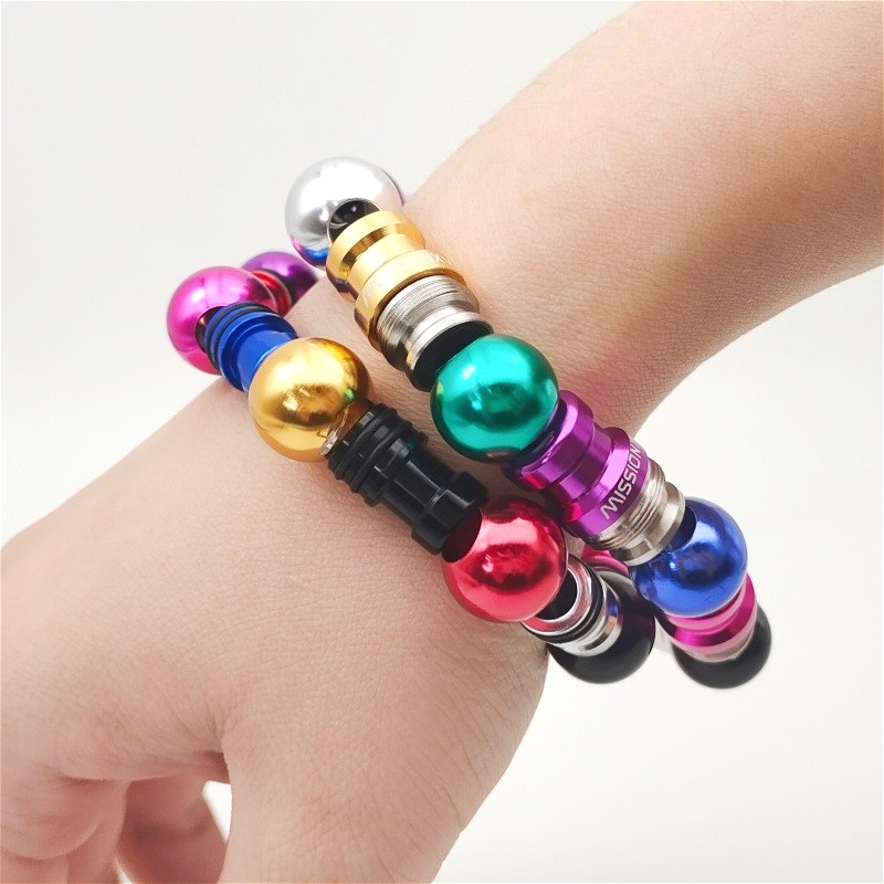 1 cuerda 8/16 cuentas rectángulo cuadrado Mission XV pulsera de aleación de aluminio diseño de bloques de Color pulsera Giftable curada
