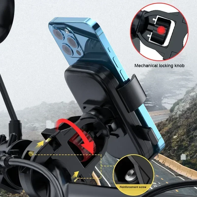 屋外サイクリング用の調整可能な自転車電話マウント、滑り止め、360 ° 回転、マウンテンバイクアクセサリー