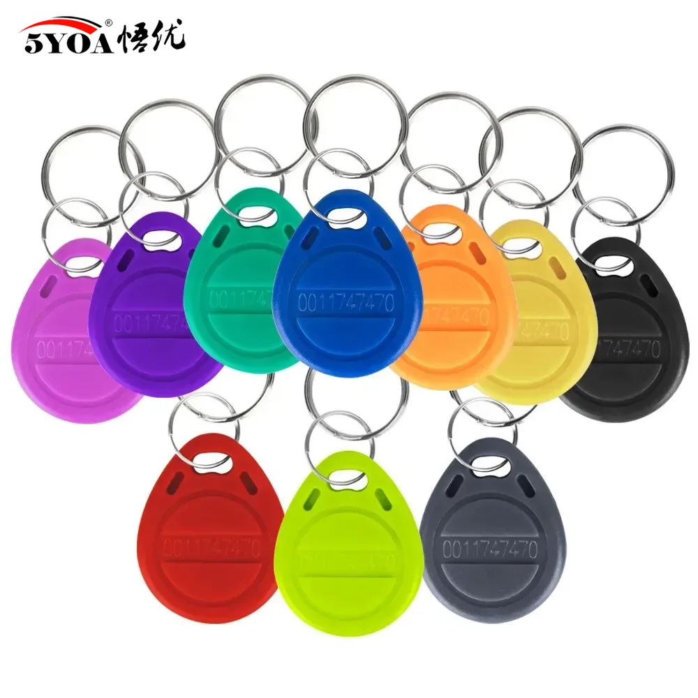 5YOA 10/20 piezas 125KHz RFID TK4100 EM4100 llaveros de proximidad solo lectura inteligente seguro puerta entrada Control de acceso ID llavero Token Tag