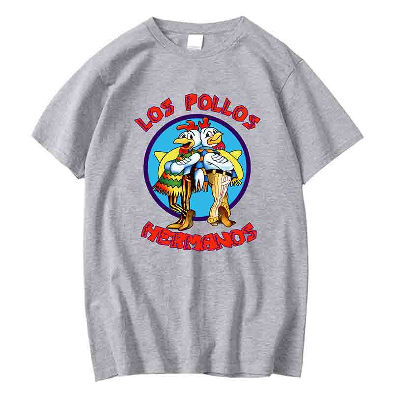 LOS POLLOS Hermanos divertida camiseta estampada hombres moda pantalón corto Casual manga verano algodón transpirable camiseta pollo hermanos camisetas