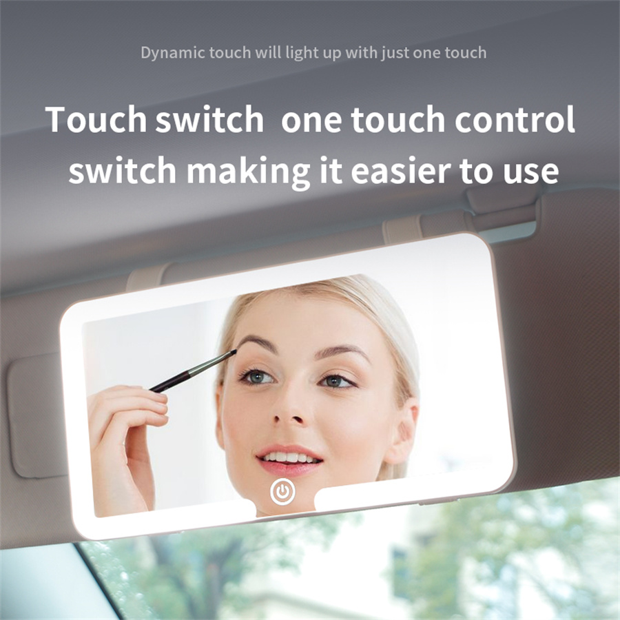 Auto-interieur spiegels zonneklep plaat LED HD make-up spiegel voor meisjes vrouwen oplaadbare opvullicht universele dunne make-upspiegel