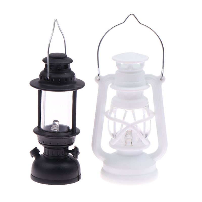 1PC 6cm Mini Led Retro Glowing Pony Lantern Simulation Cande Light Night Light Dollhouse Miniature Kerosene Lamp Home Decor Toy