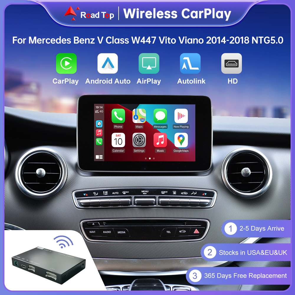 CarPlay inalámbrico para Mercedes Benz V clase Vito Viano W447 2014-2018 Android Auto Mirror Link AirPlay Car Play vista de cámara