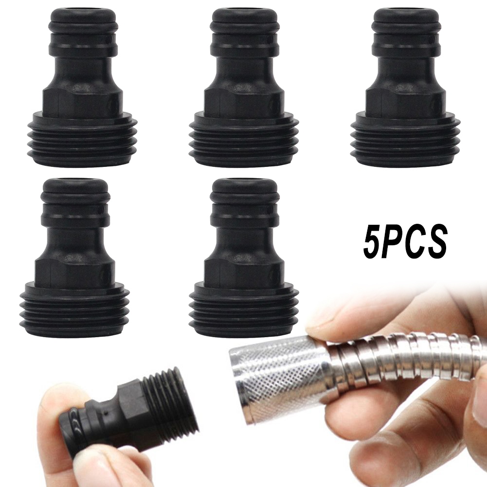 Accesorios roscados Junta roscada Hidráulica Jardín Plástico Acoplamiento rápido Tubería de agua 1/2 pulgadas 5 piezas Adaptador de grifo