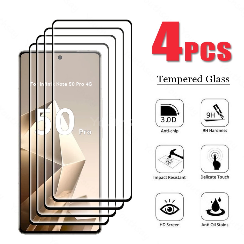 Per Infinix Note 50 Pro 4G Pellicola salvaschermo in vetro Pellicola HD Infinix Note 50 Pro 4G Pellicola in vetro temperato 9D Vetro antigraffio