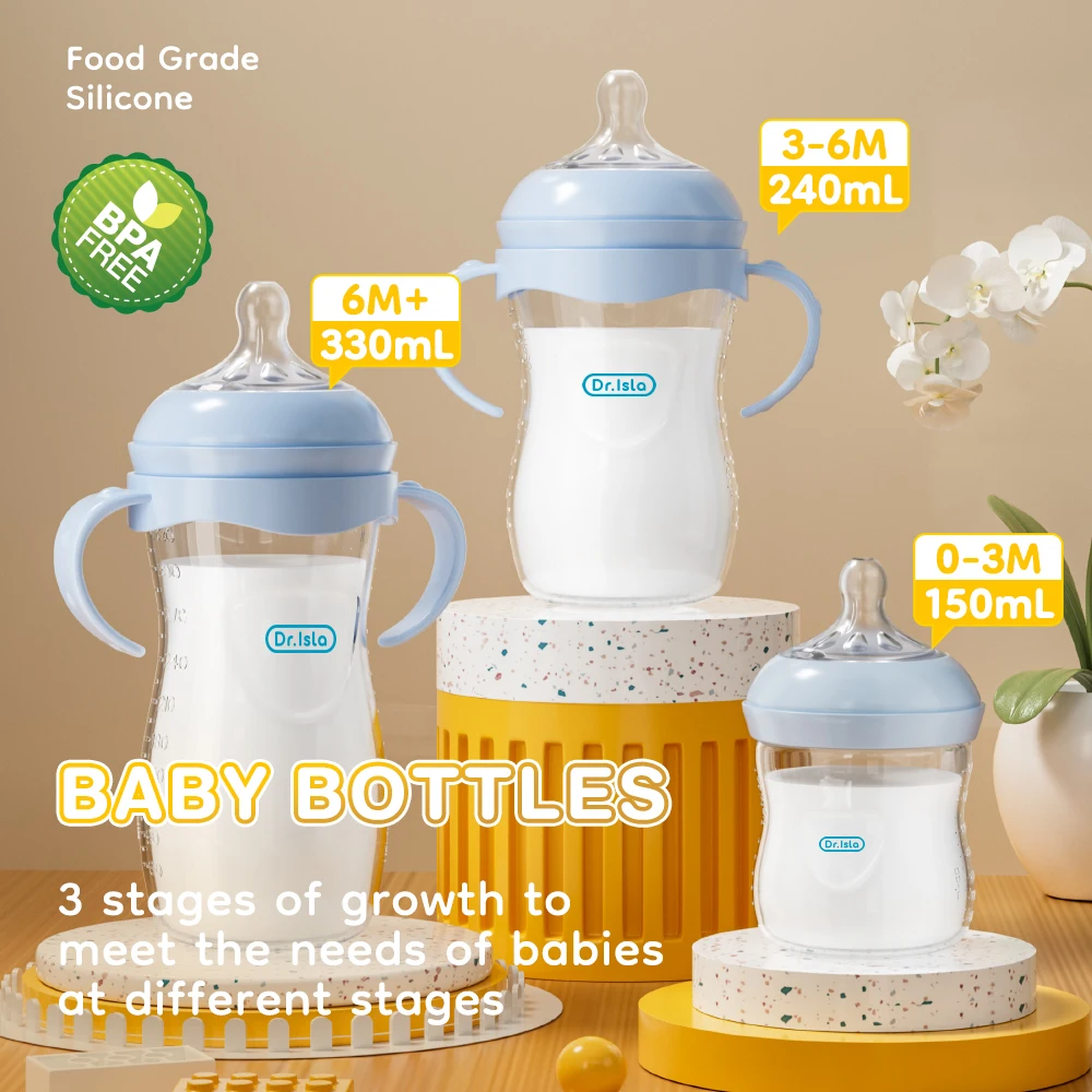 Butelki dla niemowląt 150/240/330ML, butelki PP dla noworodków, butelki do karmienia mlekiem zapobiegające zadławieniu i wzdęciom, bez BPA.