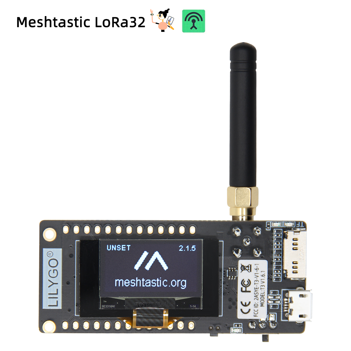 LILYGO ®   Плата разработки TTGO Meshtastic LoRa32 ESP32 LoRa SX1276 SX1278 Модуль 433/868/915 МГц 0,96 дюйма OLED LoRa Low Power
