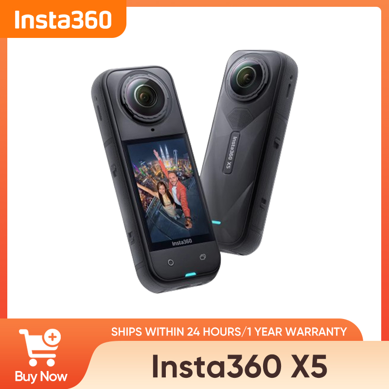 Insta360 X5 Waterproof 8K 360° Action Cam Lenses8K 30fps 360° Video X5 Action Camera Wind Guard 185mins New original