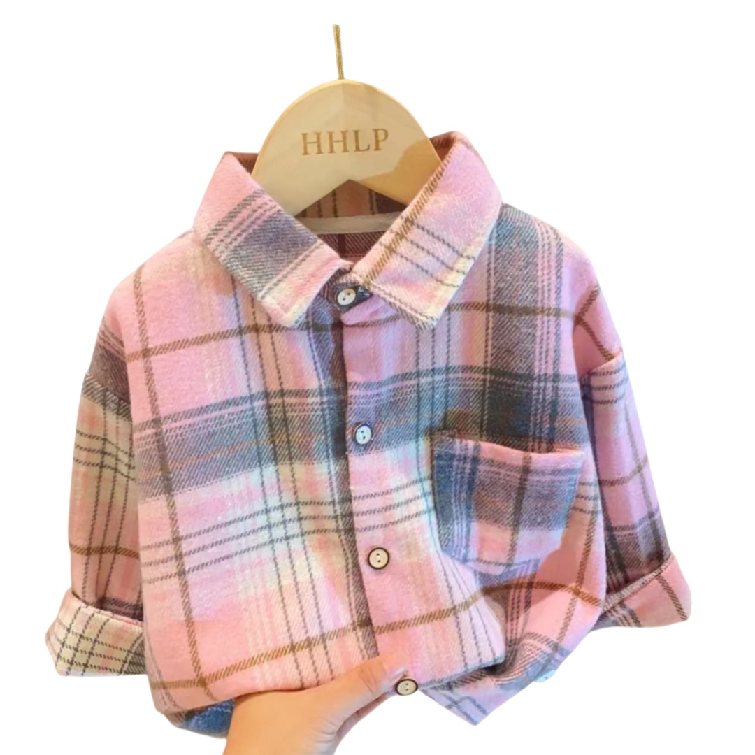 Outono roupas infantis meninas meninos casual retro lapela camisa mangas compridas único breasted topos blusas camisas xadrez