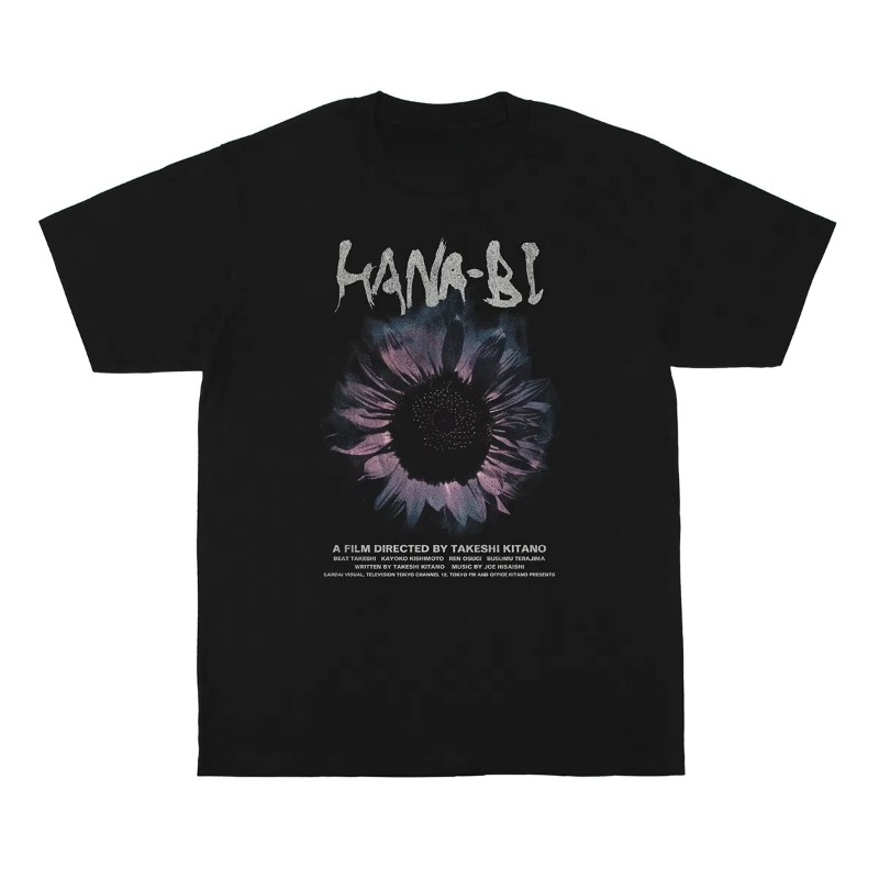 Kaos Kembang Api Film Jepang Takeshi Kitano 'Sonata' Kaos Kasual Unisex Gaya Baru Empat Musim untuk Pria
